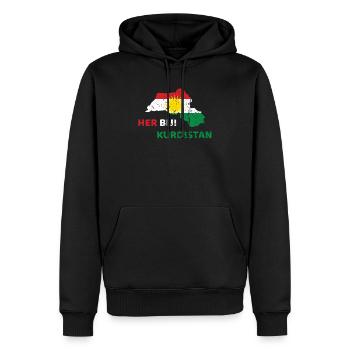 Son Biji Kurdistan - Don kurde avec le Kurdistan - Sweat à capuche Premium bio Homme - noir - Devant - Nico (187cm)