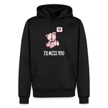 Ich werde dich vermissen Abschiedsgeschenk - Männer Premium Bio Hoodie - Schwarz - Vorne - Nico (187cm)