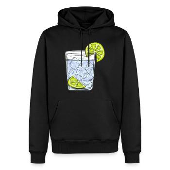 VERRE GIN - Sweat à capuche Premium bio Homme - noir - Devant - Nico (187cm)