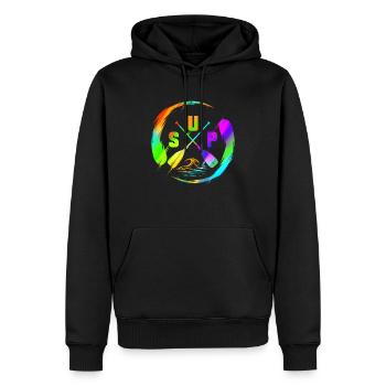SUP - Stand Up Paddle Design aquatique coloré - Sweat à capuche Premium bio Homme - noir - Devant - Nico (187cm)
