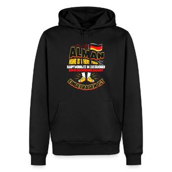 Alman Lustiger Alman Hauptwohnsitz Spruch Geschenk - Männer Premium Bio Hoodie - Schwarz - Vorne - Nico (187cm)
