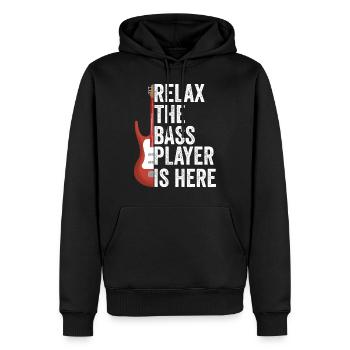 Bass Bassist Bass-Gitarrist Geschenkidee Lustig - Männer Premium Bio Hoodie - Schwarz - Vorne - Nico (187cm)