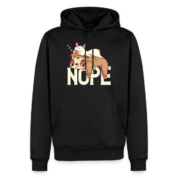Sloth Llama while chilling - Men’s Premium Organic Hoodie - black - Front - Nico (187cm)