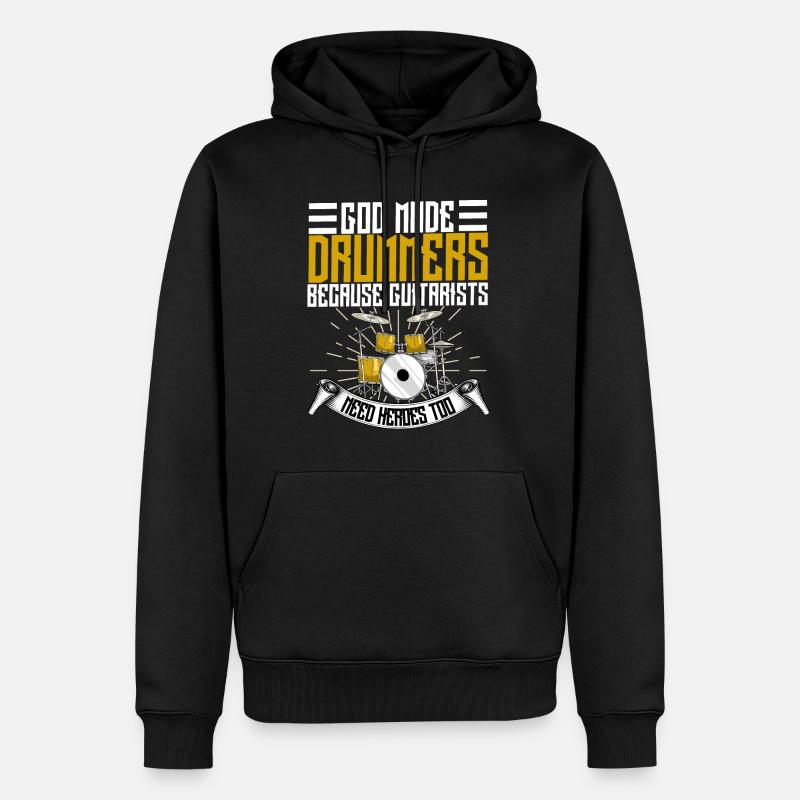 Tambours - Sweat à capuche Premium bio Homme - noir