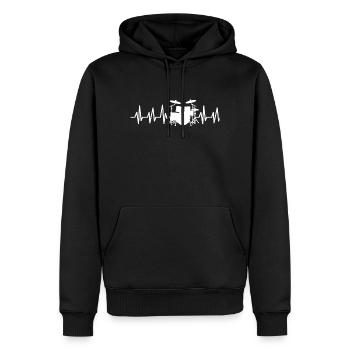 Batterie les batteurs aiment les baguettes - Sweat à capuche Premium bio Homme - noir - Devant - Nico (187cm)