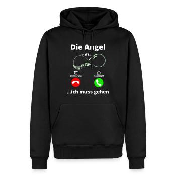 Angeln, Fischen, Fischer, Meer, Fisch, Geschenk - Männer Premium Bio Hoodie - Schwarz - Vorne - Nico (187cm)