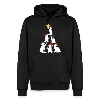 Katze Weihnachten Merry Catmas xmas Katzen - Männer Premium Bio Hoodie - Schwarz - Vorne - Nico (187cm)