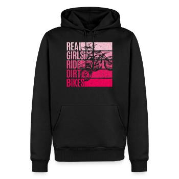 Vintage Real Girls Ride Dirt Bikes - Men’s Premium Organic Hoodie - black - Front - Nico (187cm)