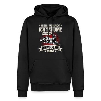 Dampflok Ich Schnarche Nicht Eisenbahner Geschenk - Männer Premium Bio Hoodie - Schwarz - Vorne - Nico (187cm)