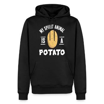 Pomme de terre pomme de terre poire de terre Potates patates douces - Sweat à capuche Premium bio Homme - noir - Devant - Nico (187cm)