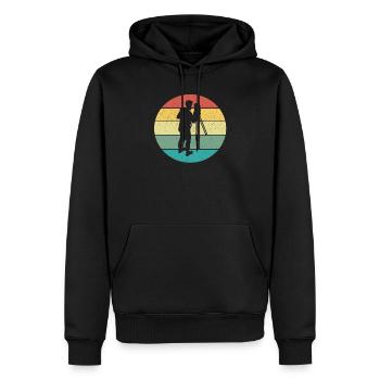 Arpenteur-géomètre cadeau vintage rétro - Sweat à capuche Premium bio Homme - noir - Devant - Nico (187cm)
