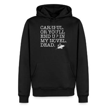 Écrivain drôle disant auteur - Sweat à capuche Premium bio Homme - noir - Devant - Nico (187cm)