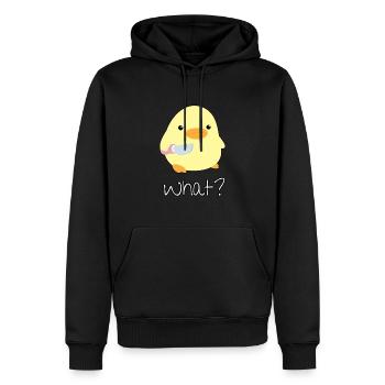 Quelle? Canard avec couteau meme poussin merci doux animal - Sweat à capuche Premium bio Homme - noir - Devant - Nico (187cm)