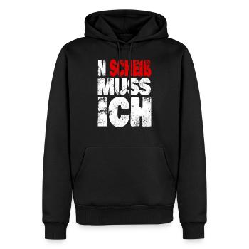 N Scheiß muss ich - Spruch, Sprüche Statement - Männer Premium Bio Hoodie - Schwarz - Vorne - Nico (187cm)