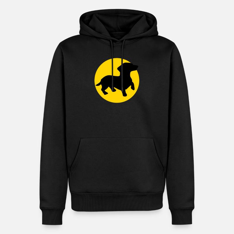 teckel et lune - Sweat à capuche Premium bio Homme - noir