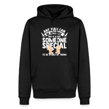 jumeaux - Sweat à capuche Premium bio Homme - noir - Devant - Nico (187cm)