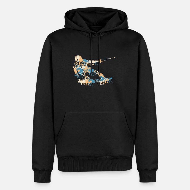 Wakeboard Splash - Männer Premium Bio Hoodie - Schwarz