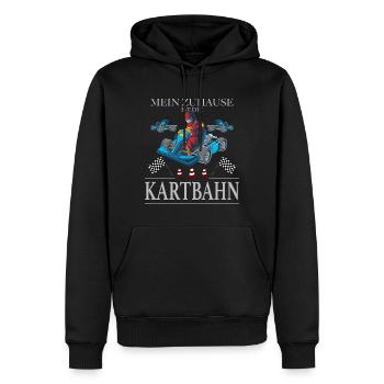 Karting kart piste pilotes de kart automobile - Sweat à capuche Premium bio Homme - noir - Devant - Nico (187cm)