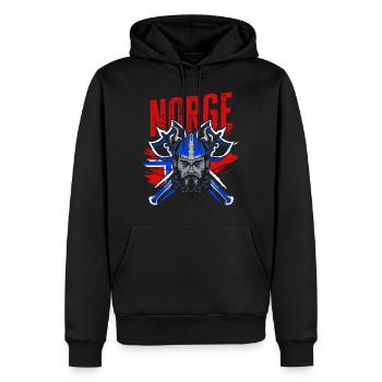 Norvège Nordic Cap Nord Vikings Oslo Norge Elk - Sweat à capuche Premium bio Homme - noir - Devant - Nico (187cm)