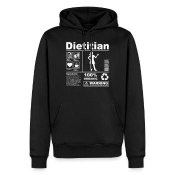 Dietitian Product Description - Männer Premium Bio Hoodie - Schwarz - Vorne - Nico (187cm)