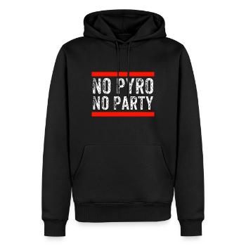 No Pyro No Party - Männer Premium Bio Hoodie - Schwarz - Vorne - Nico (187cm)