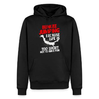 Bungee Jumping - Männer Premium Bio Hoodie - Schwarz - Vorne - Nico (187cm)