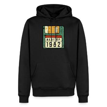 Chemise d'anniversaire Best Of 1982 - Sweat à capuche Premium bio Homme - noir - Devant - Nico (187cm)