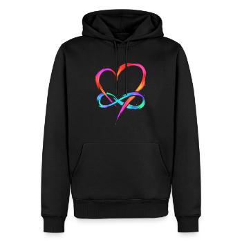 Polyamory - Infinity Heart - Polyamorie Artwork - Männer Premium Bio Hoodie - Schwarz - Vorne - Nico (187cm)