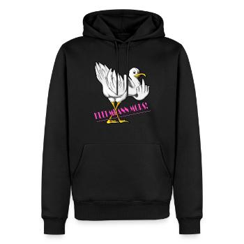 Norden Plattdeutsch Spruch klei mi ann Mors Möwe - Sweat à capuche Premium bio Homme - noir - Devant - Nico (187cm)