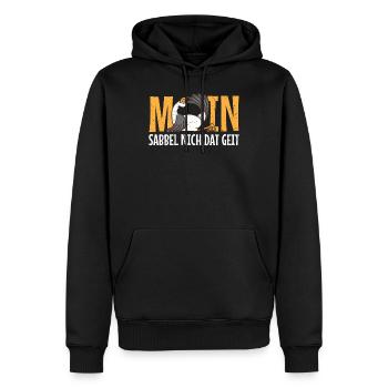 Allemand plat Moin comme mouette sabbel nich get geit - Sweat à capuche Premium bio Homme - noir - Devant - Nico (187cm)