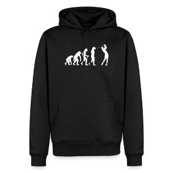 Golf Golfspieler Golfer Evolution Golfspielen - Männer Premium Bio Hoodie - Schwarz - Vorne - Nico (187cm)