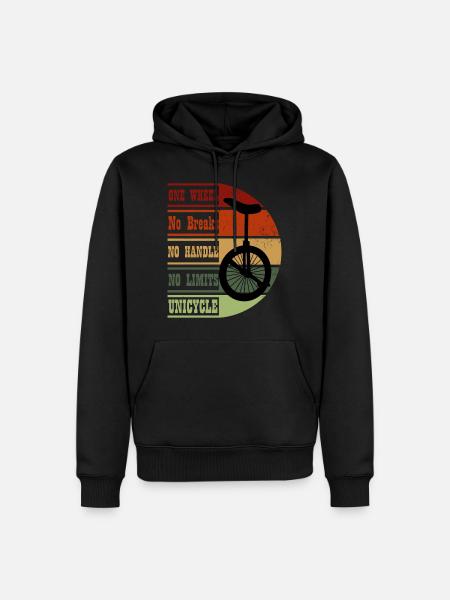 Unicycle Vintage Design - Männer Premium Bio Hoodie - Schwarz