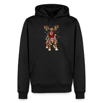 Noël Boxer Dog - Cadeau de chiot de vacances drôle - Sweat à capuche Premium bio Homme - noir - Devant - Nico (187cm)