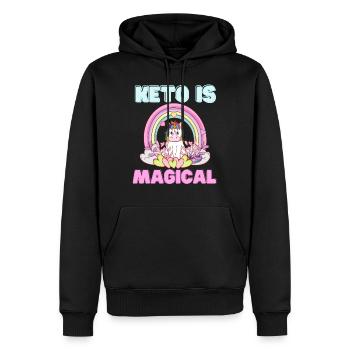 Keto est un arc-en-ciel de licorne magique - Sweat à capuche Premium bio Homme - noir - Devant - Nico (187cm)