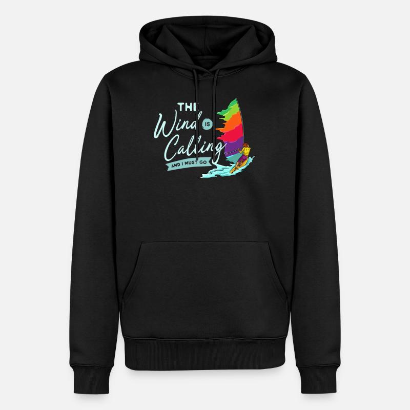 Windsurfen Windsurfer Surfbrett Wind Surfen - Männer Premium Bio Hoodie - Schwarz