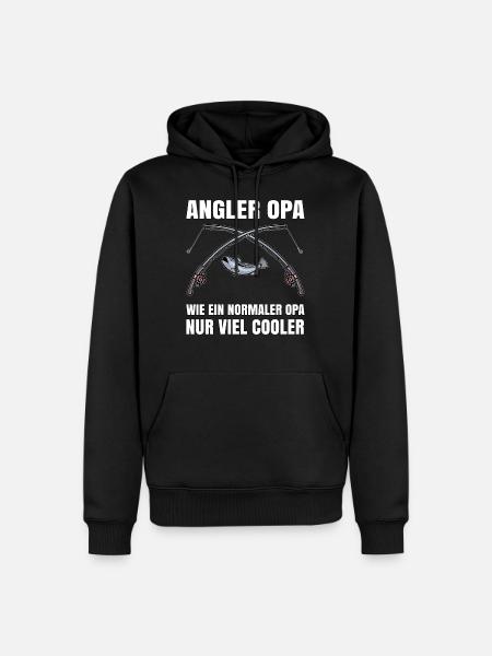 Angler Geschenk - Opa Fisch - Männer Premium Bio Hoodie - Schwarz