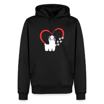 Niedlich Alpaka Baby Herz - Männer Premium Bio Hoodie - Schwarz - Vorne - Nico (187cm)