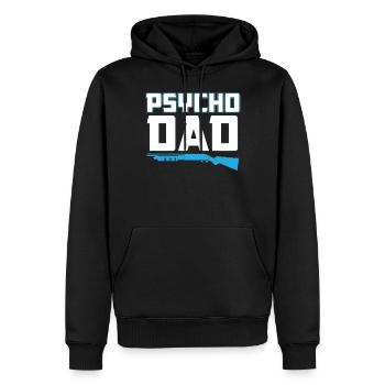 Psycho Dad - idée cadeau père - Sweat à capuche Premium bio Homme - noir - Devant - Nico (187cm)