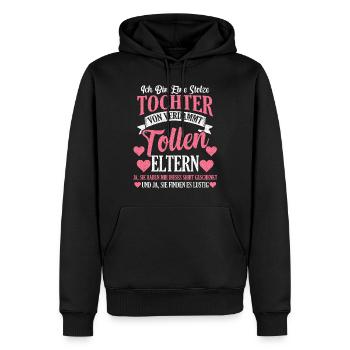 Tochter Eltern Familienmitglied Geschenk - Männer Premium Bio Hoodie - Schwarz - Vorne - Nico (187cm)