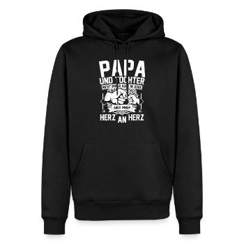 Stolzer Papa & Tochter Geschenk Vater Danke Spruch - Männer Premium Bio Hoodie - Schwarz - Vorne - Nico (187cm)