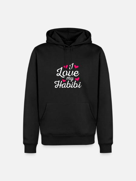 Hou van je Habibi liefje Arabisch gezegde - Mannen Premium Bio hoodie - zwart