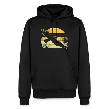Vintage Adler - Männer Premium Bio Hoodie - Schwarz - Vorne - Nico (187cm)