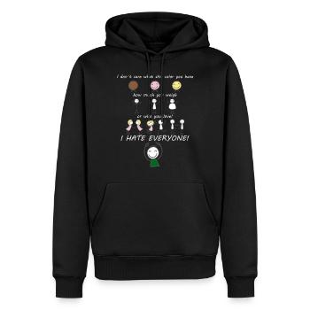 Je hais tout le monde! Je me fiche de la couleur de votre peau - Sweat à capuche Premium bio Homme - noir - Devant - Nico (187cm)