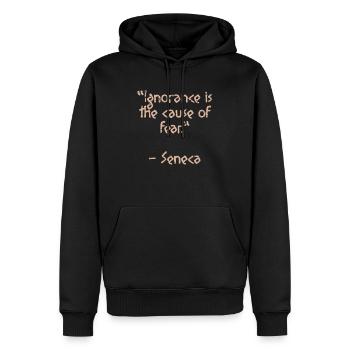 C’est l’ignorance - Seneca citation stoic philosophie - Sweat à capuche Premium bio Homme - noir - Devant - Nico (187cm)
