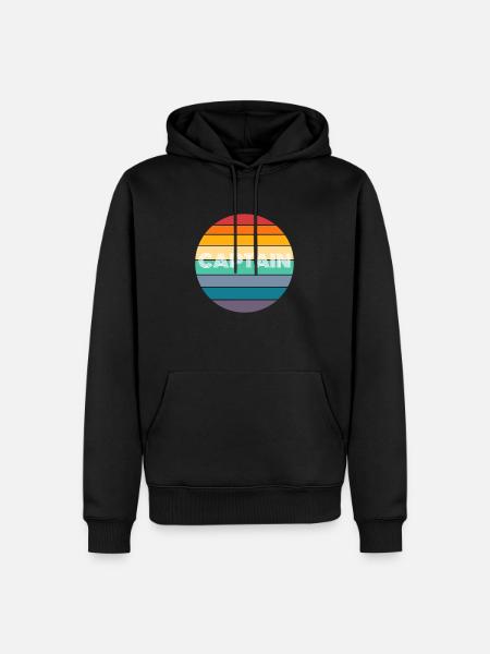 Rainbow CAPTAIN Shirt, Retro CAPTAIN, CAPTAIN - Männer Premium Bio Hoodie - Schwarz