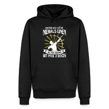 Bogenschießen Pfeil Bogen Alter Mann Geschenk - Männer Premium Bio Hoodie - Schwarz - Vorne - Nico (187cm)