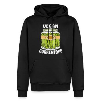 VEGAN GURKENGLAS - Männer Premium Bio Hoodie - Schwarz - Vorne - Nico (187cm)