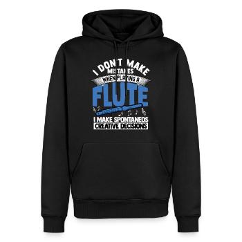 flûte - Sweat à capuche Premium bio Homme - noir - Devant - Nico (187cm)