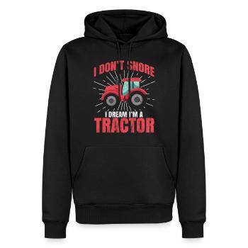 Tracteur - Sweat à capuche Premium bio Homme - noir - Devant - Nico (187cm)