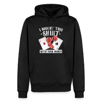 poker - Sweat à capuche Premium bio Homme - noir - Devant - Nico (187cm)